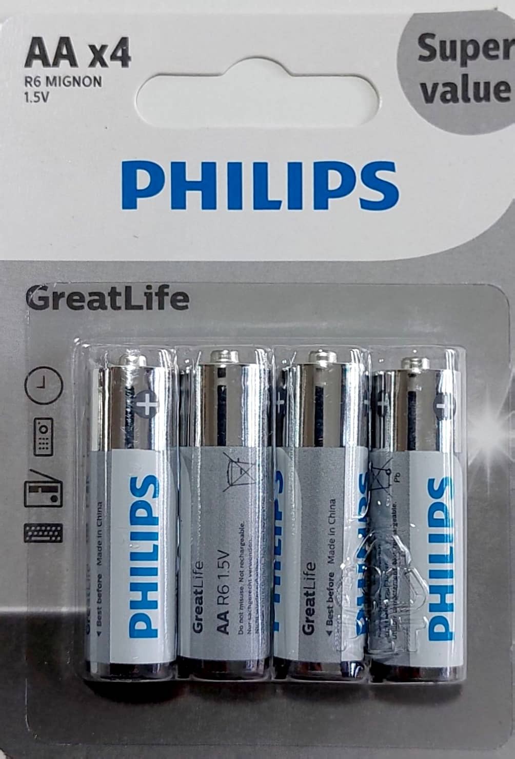 باتری قلمی فیلیپس مدل گریت لایف R06G4B/40 بسته چهار عددی