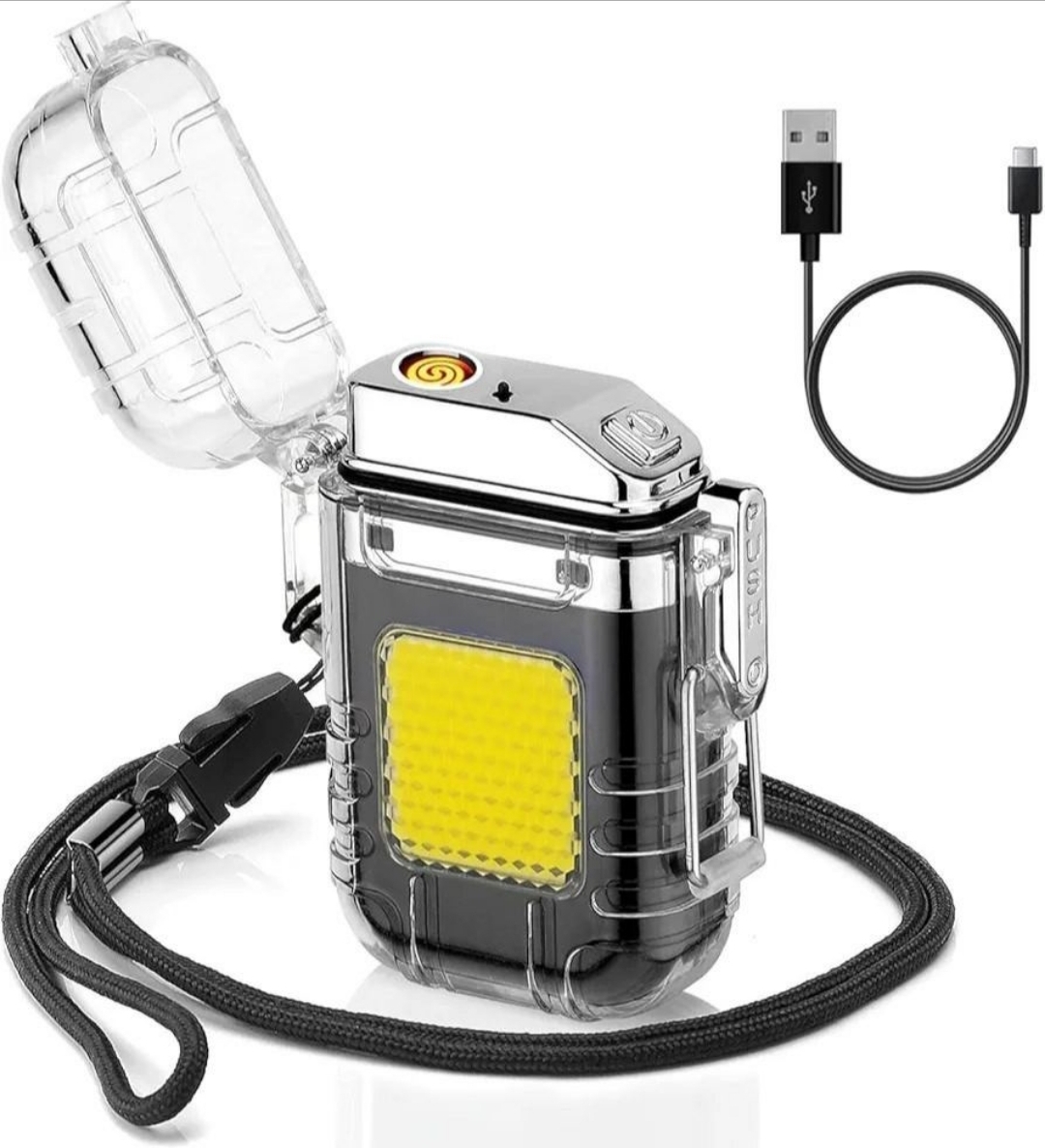 چراغ قوه شارژی فندک دار کیس دار شارژی